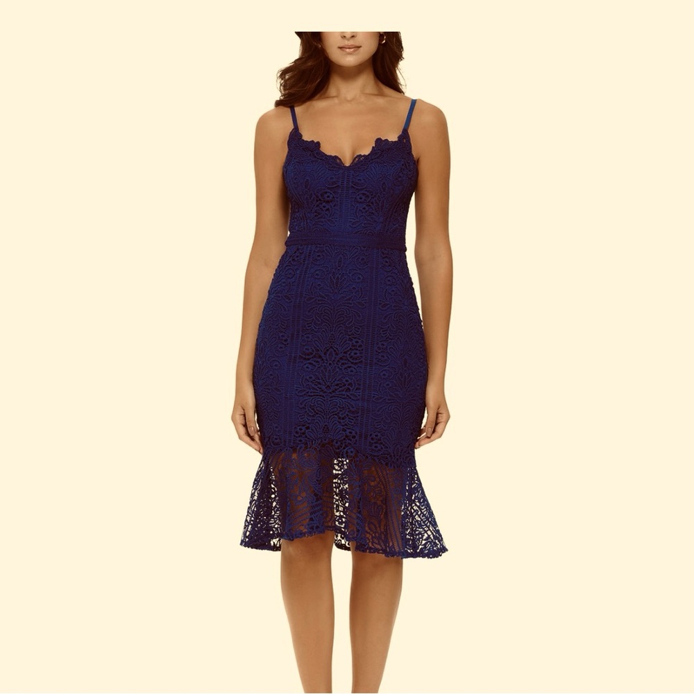 Guess flounce hem dress size 2, navy blue